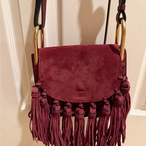 Vintage Burgundy Suede Fringe Bag - Picture 14 of 16